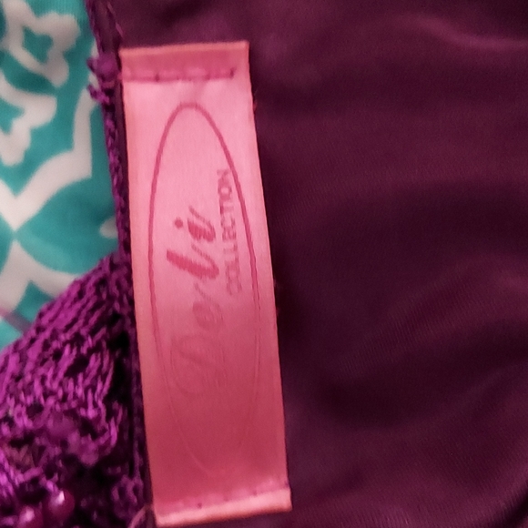 Vintage~ Purple Crochet Beaded Lined Blouse • Medium - Picture 6 of 12